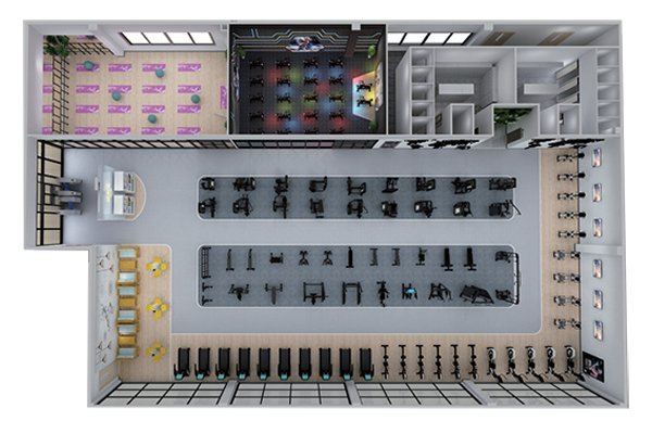 500平方健身房配置方案-广西开元体育健身器材有限公司